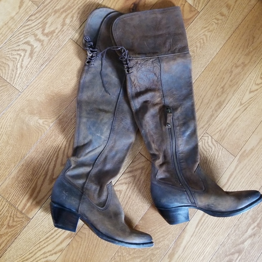 FRYE over the calf boots